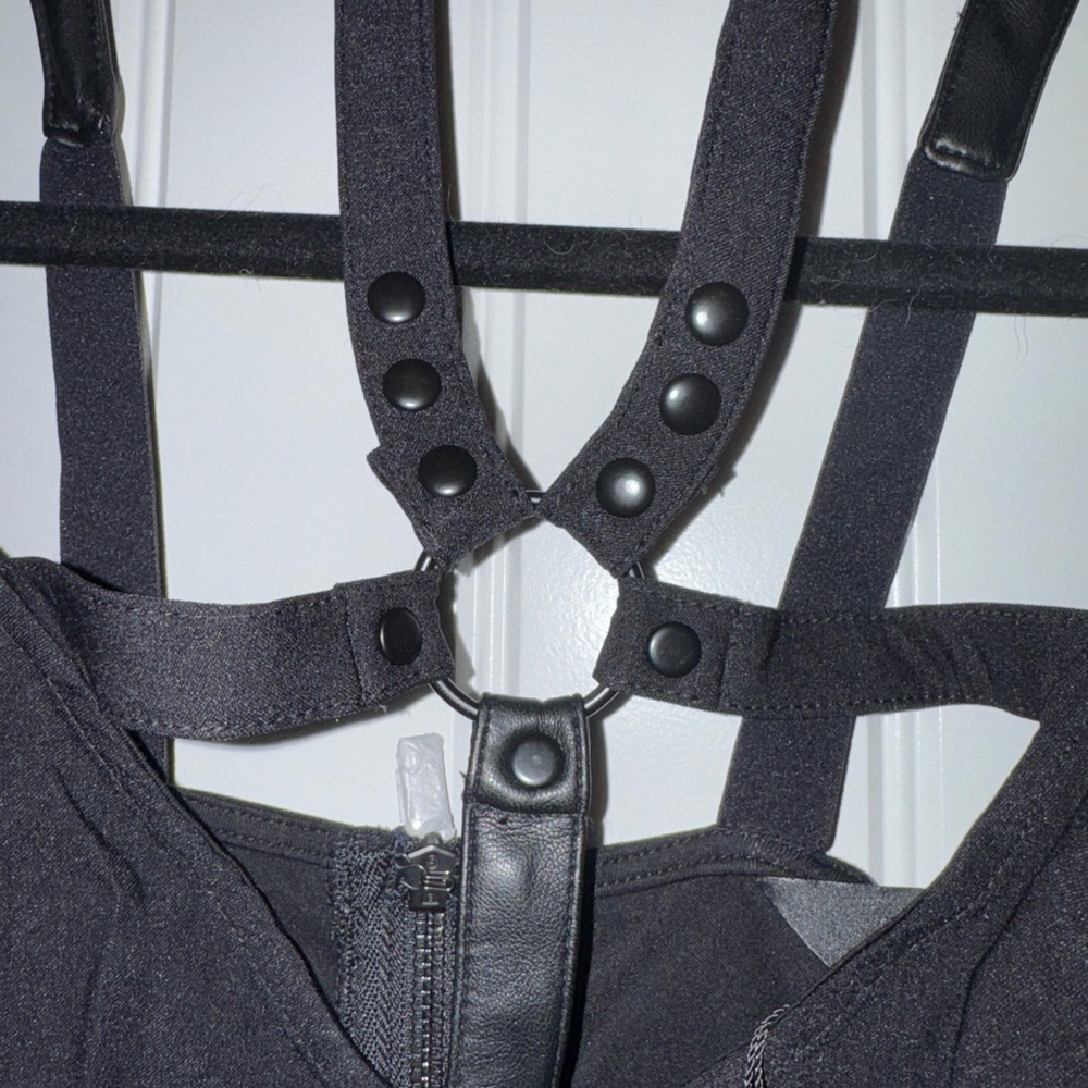Killstar Power‎ Surge Top Womens M Stretchy Tank Black Faux Leather Straps NWT - Picture 6 of 9